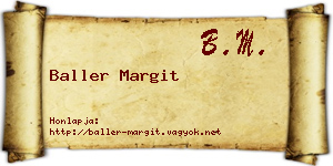 Baller Margit névjegykártya
